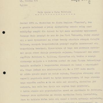 Moje życie w Kole Folkloru