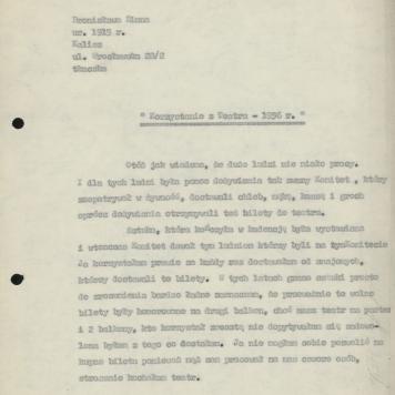 Korzystanie z Teatru - 1936 r.