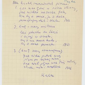 Na kartkach imieninowych pisano