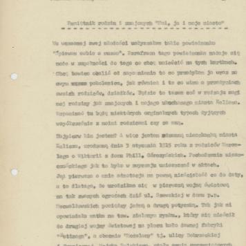 Pamiętnik Genowefy Górczyńskiej "Moi, ja i moje miasto", cz. 1
