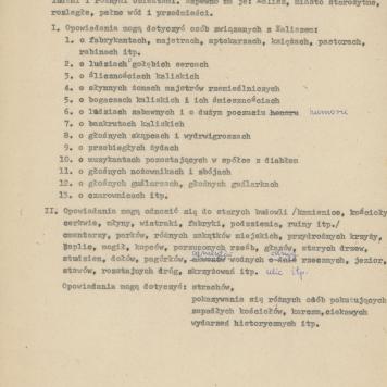 Opowieści kaliskie - kwestionariusz