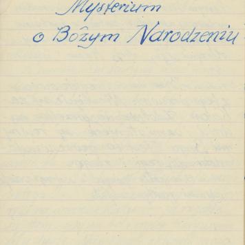Misterium o Bożym Narodzeniu i inne utwory, cz. 1