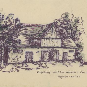 Zabytkowy spichlerz dworski z XVIII w. Majków, Kalisz