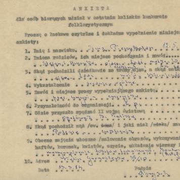 Irena Pieczykolan - ankieta osobowa