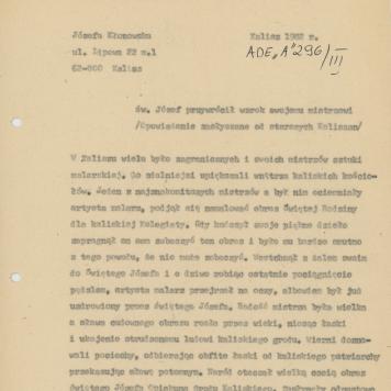 Św. Józef przywrócił wzrok swojemu mistrzowi