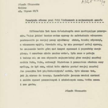 Przeżycia własne pani Poli Mielczarek z najnowszych czasów