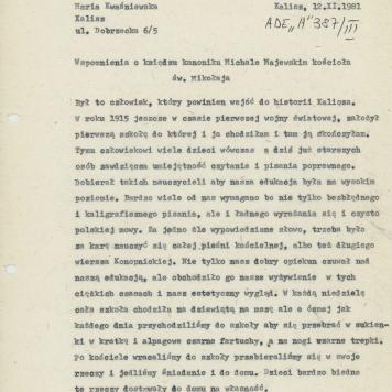 Wspomnienia o księdzu kanoniku Michale Majewskim kościoła św. Mikołaja