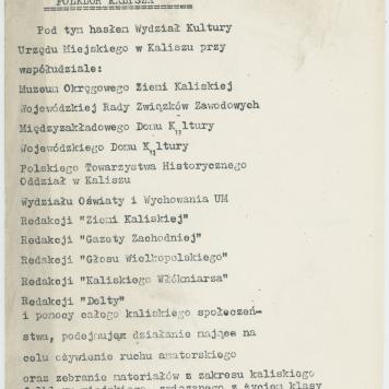 Uchrońmy od zapomnienia Folklor Kalisza - warunki konkursu, cz. 1