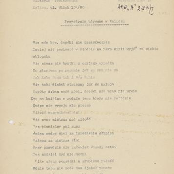 Przysłowia używane w Kaliszu