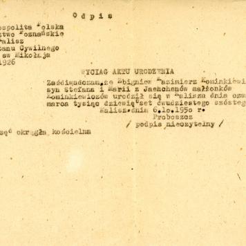 Wyciąg aktu urodzenia