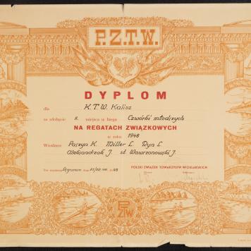 Dyplom P.Z.T.W. dla KTW Kalisz