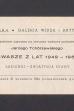 Zaproszenie na otwarcie wystawy malarstwa Jerzego Tchórzewskiego "Gwasze z lat 1949-1956"