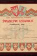 Świadectwo czeladnicze cechu zegarmistrzów 